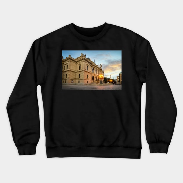 Philharmonic and opera house - Rudolfinum in Prague, Czech Republic Crewneck Sweatshirt by mitzobs